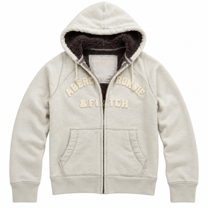 Cream Sherpa Hoodie — Front