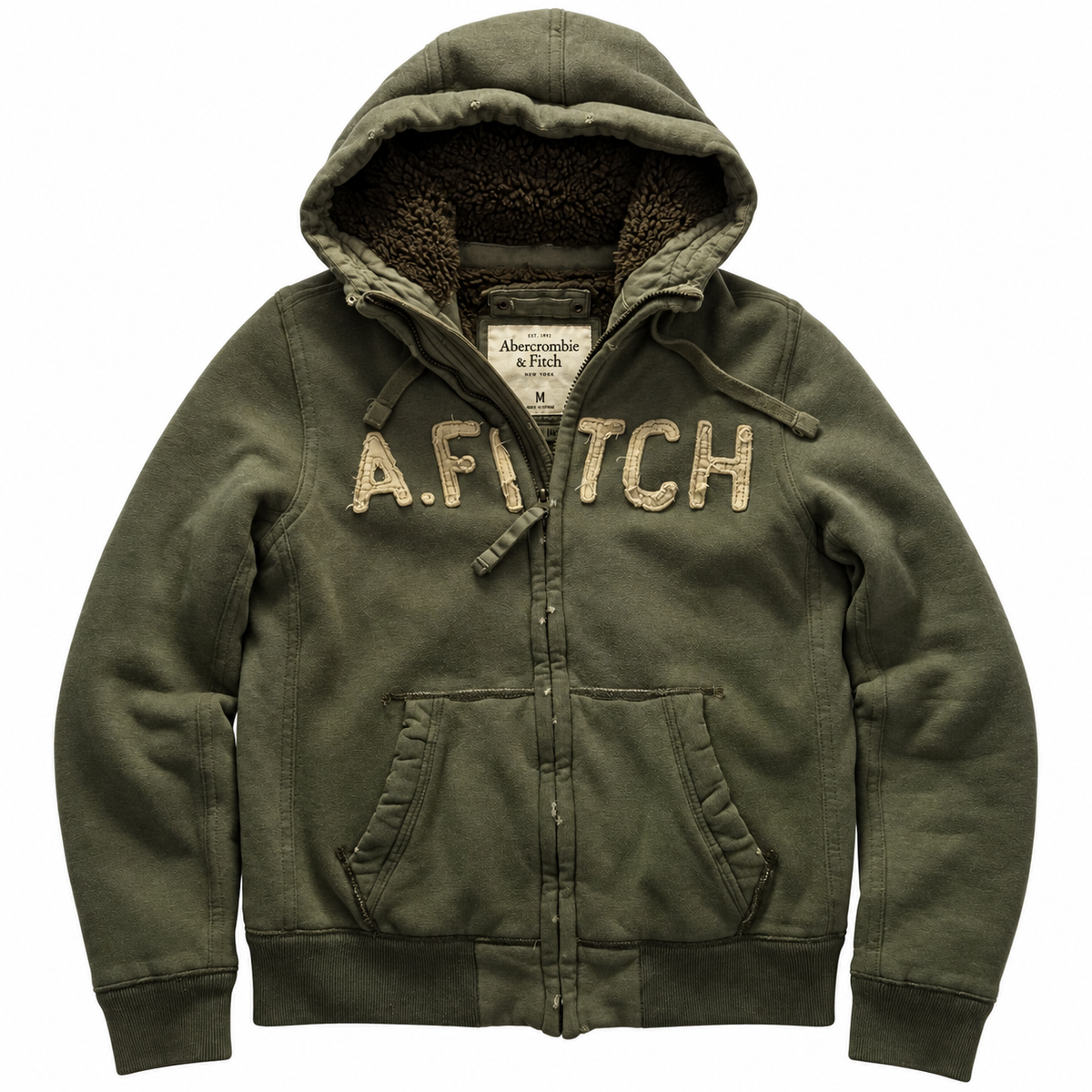 Olive A.FITCH Sherpa Hoodie — Front