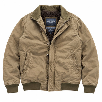 AF Jackets - Khaki Sherpa Collar Jacket