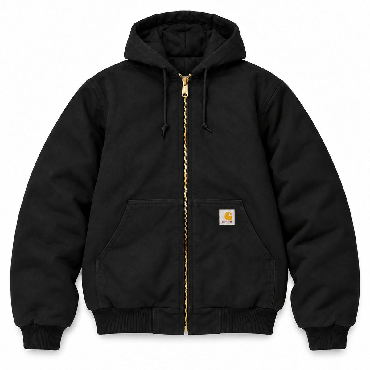 Hooded Black — source-matched studio front view