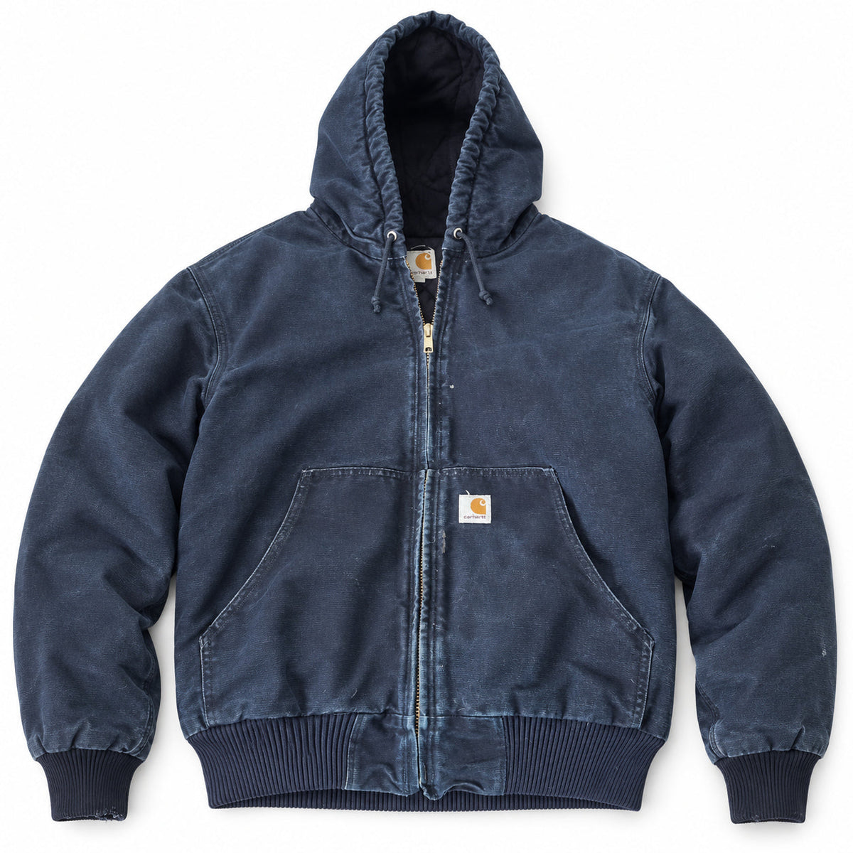 Hooded Navy — source-matched studio front view