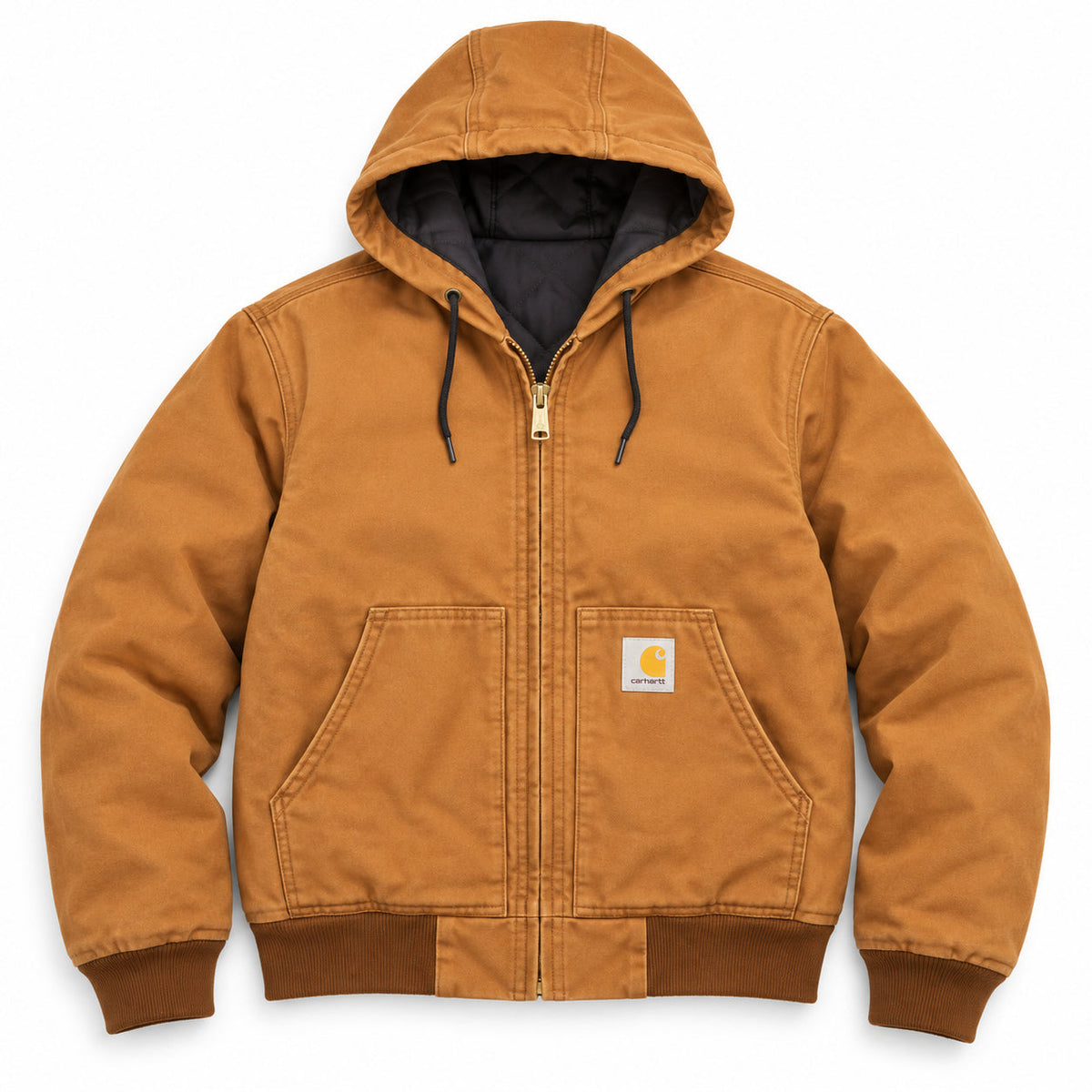 Hooded Tan — source-matched studio front view
