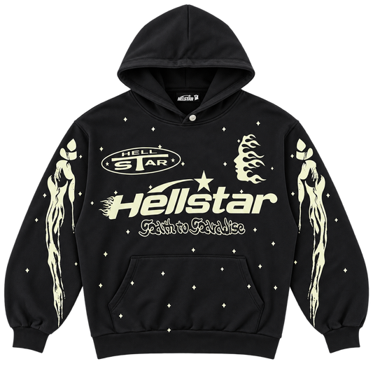 Oval Star — Black / Cream Hoodie — Front