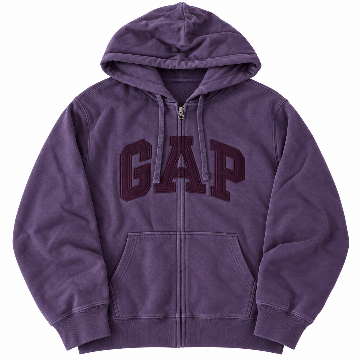 Purple Tonal Zip Hoodie — Front