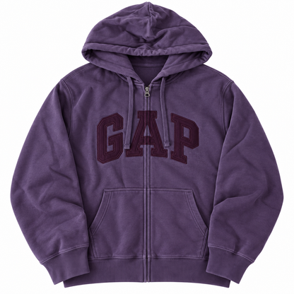 Purple Tonal Zip Hoodie — Front