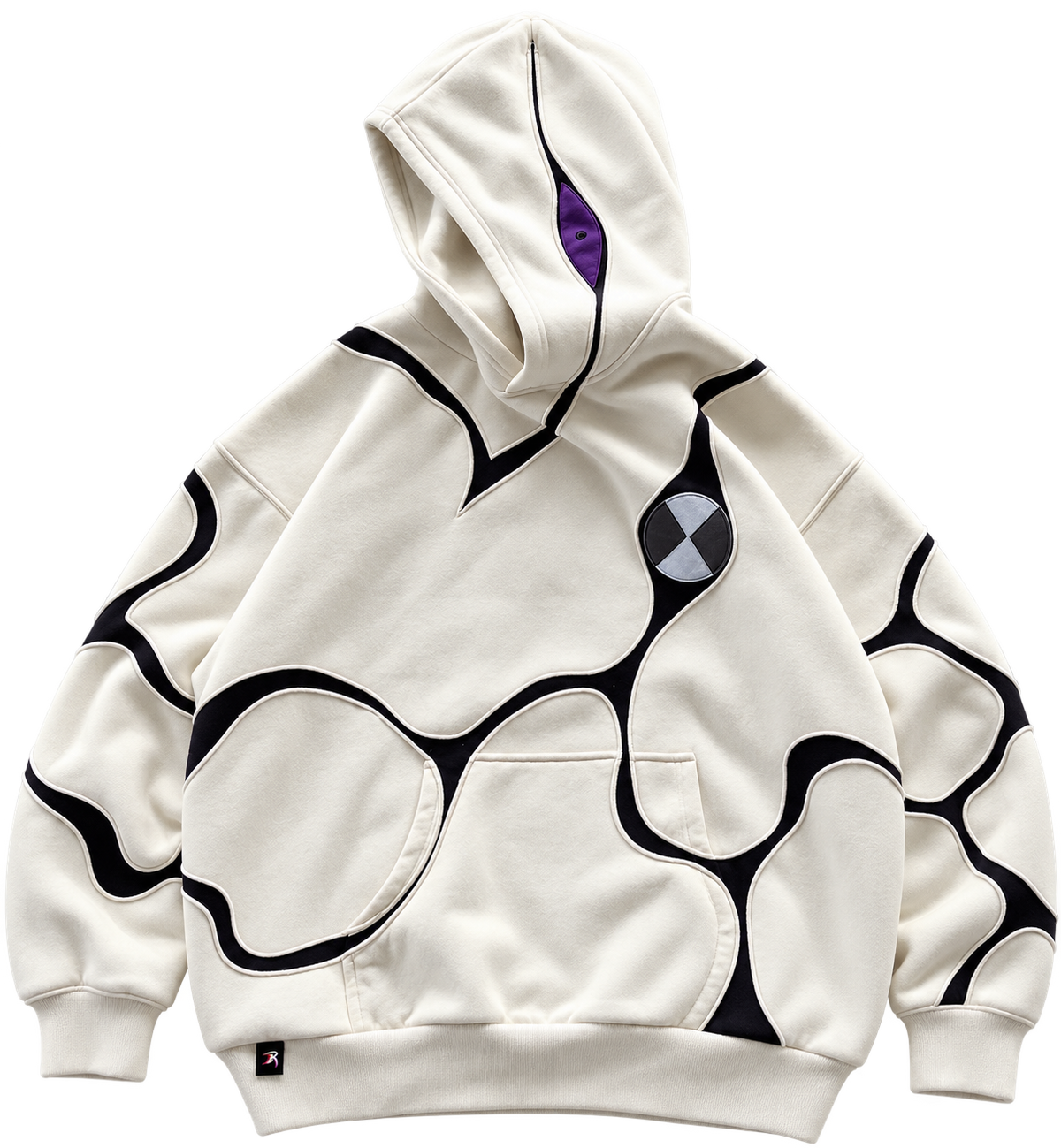 Offwhite / Black — Full Face Hoodie | front