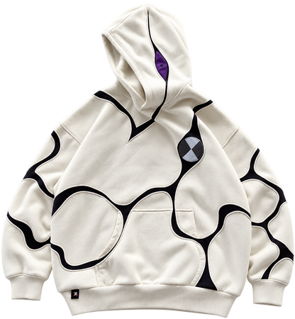 Offwhite / Black — Full Face Hoodie | front