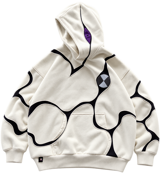 Offwhite / Black — Full Face Hoodie | front