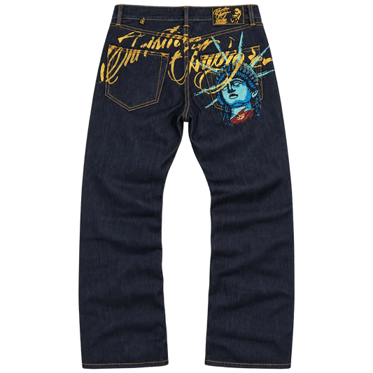 Gold Script / Blue — Back