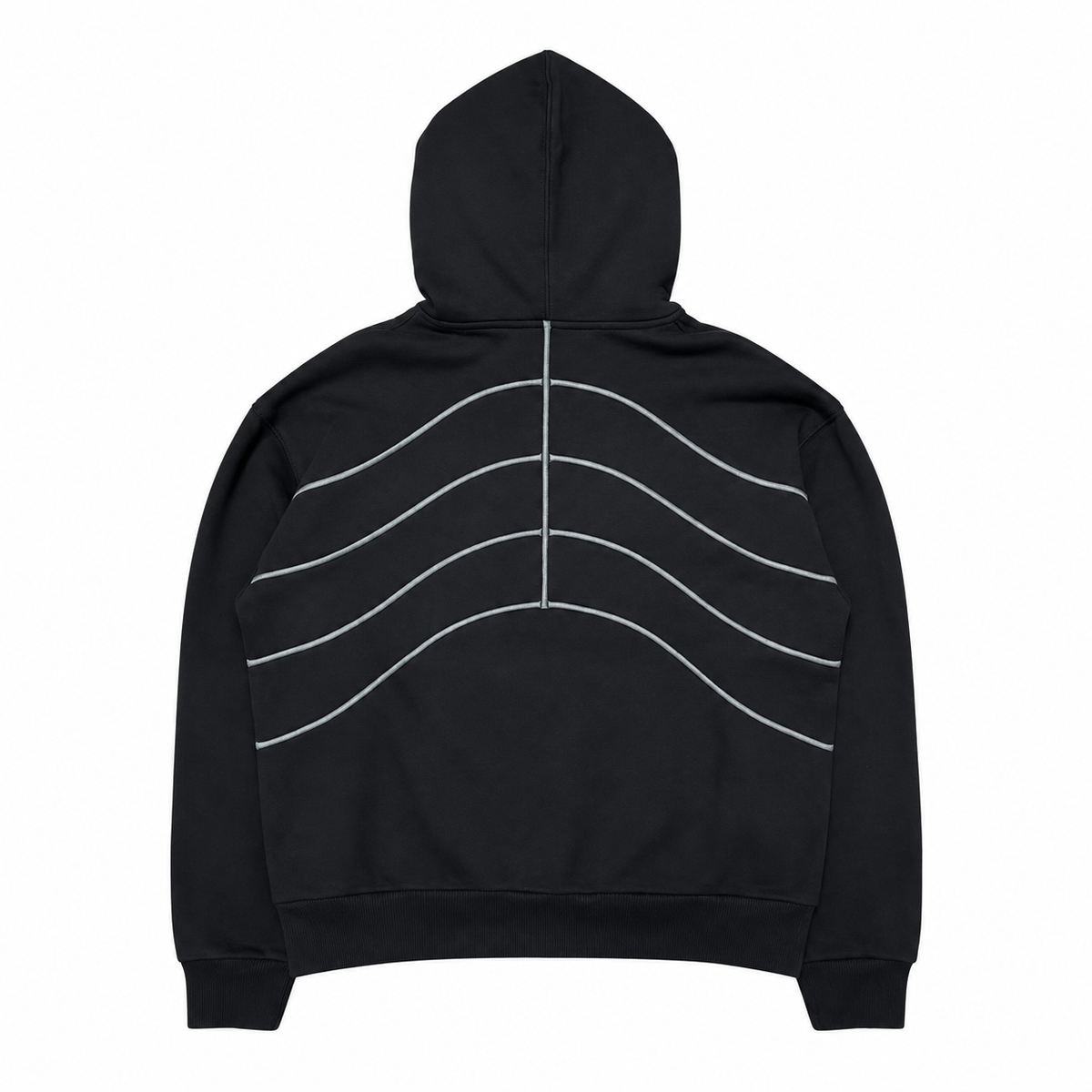 Black — Purpose Zip Hoodie with Patches — Back