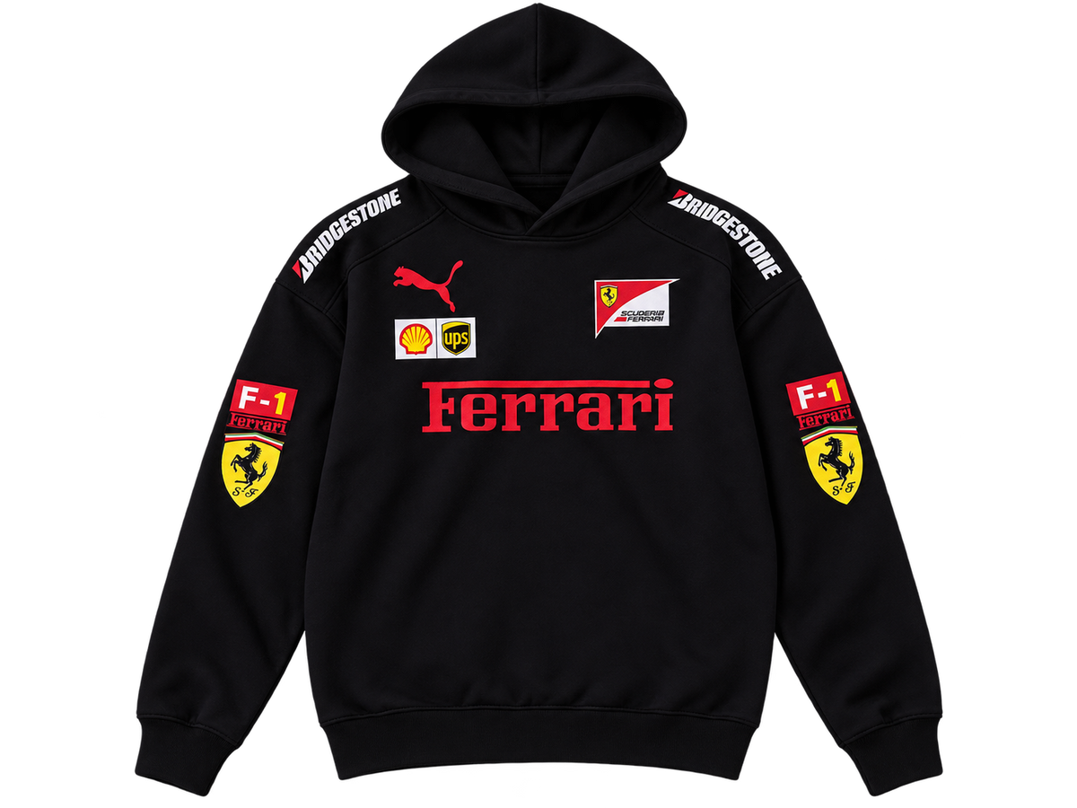 Black — Racing Pullover Hoodie | front