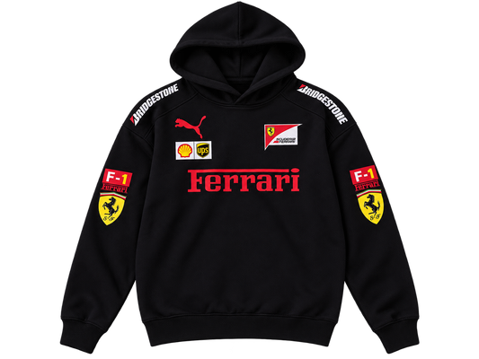 Black — Racing Pullover Hoodie | front