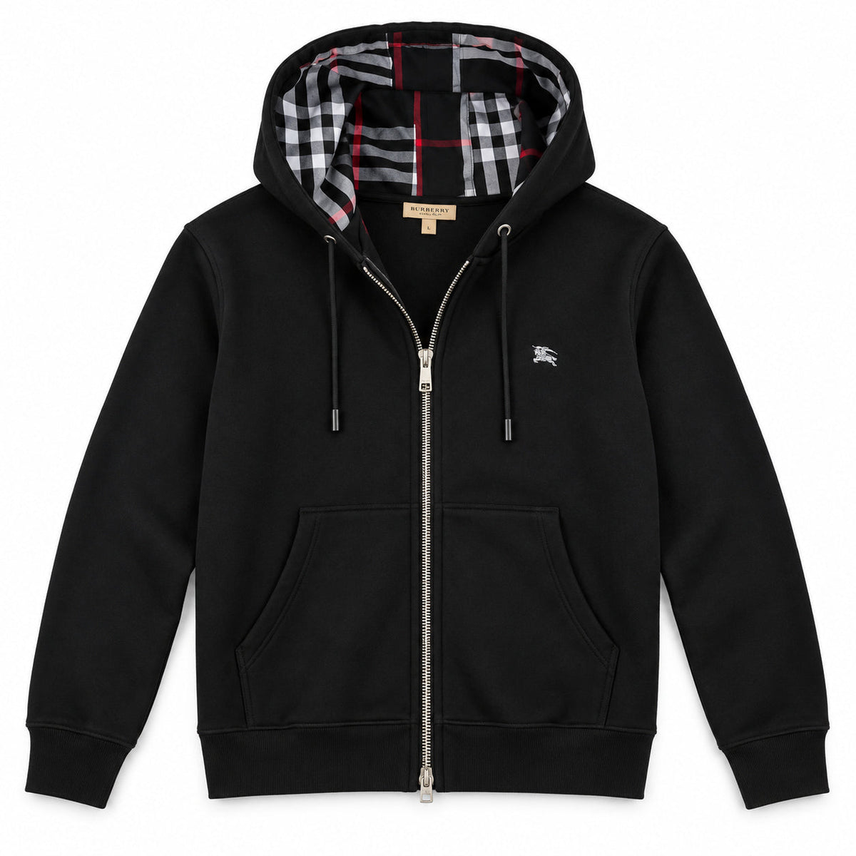 Black Zip-Up — studio front view